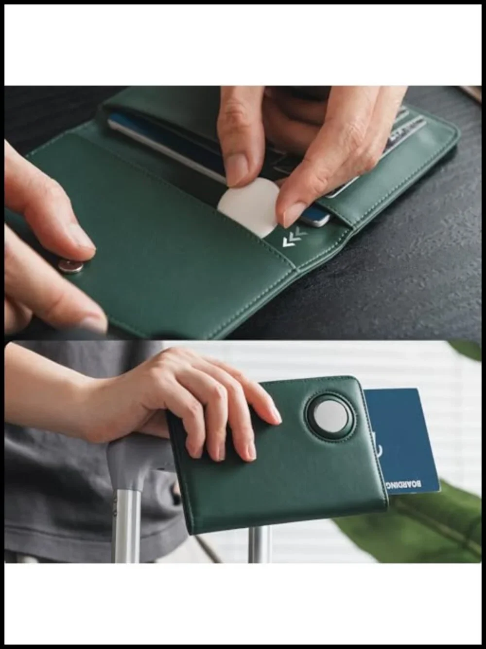 Premium Nappa Leather Passport Holder with RFID Blocking and Airtag Slot